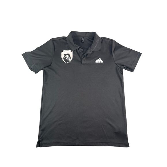 Adidas Shirt Mens Medium Black Soccer Polo FC Footfire Lubbock TX Short Sleeve - Picture 1 of 11